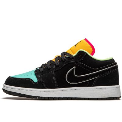 AIR JORDAN 1 Low "Black Aurora Green Laser Orange"