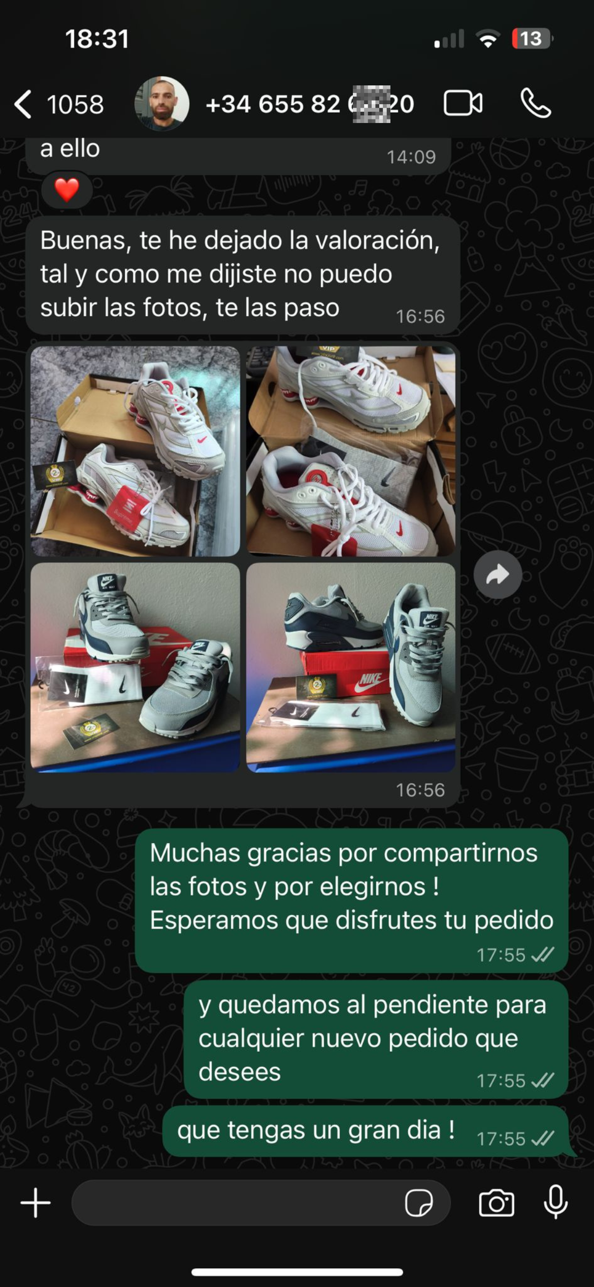 Conversación de cliente confirmando la entrega (2)