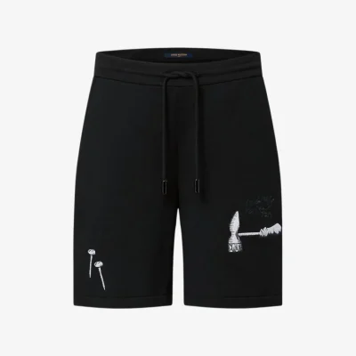 Shorts LV Black Embroidered Tools