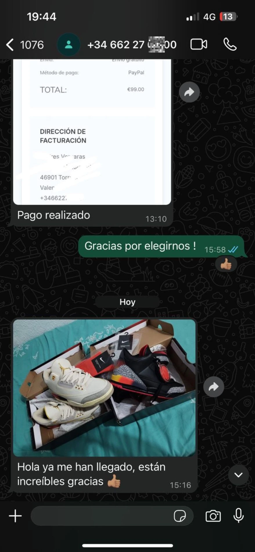 Conversación de cliente confirmando la entrega (17)
