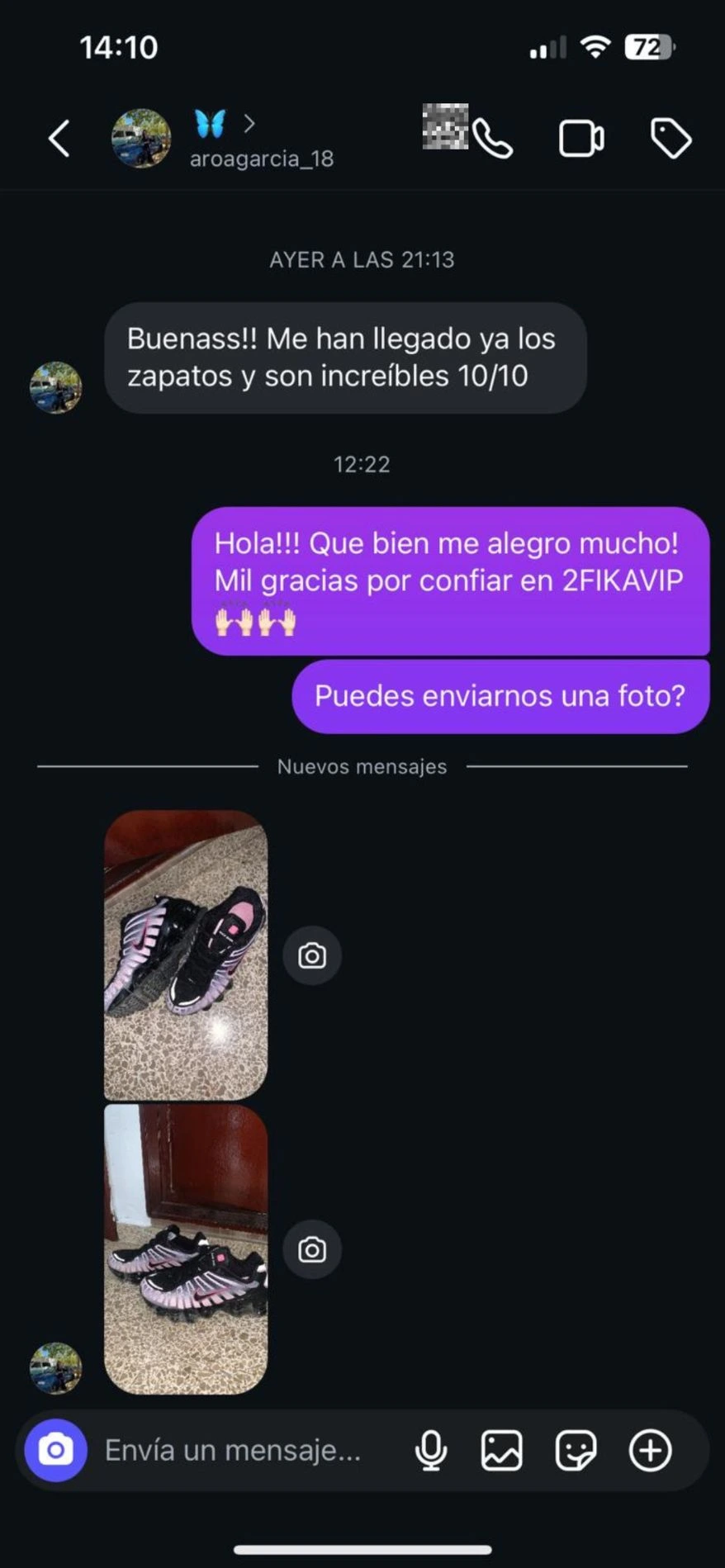 Conversación de cliente confirmando la entrega (20)